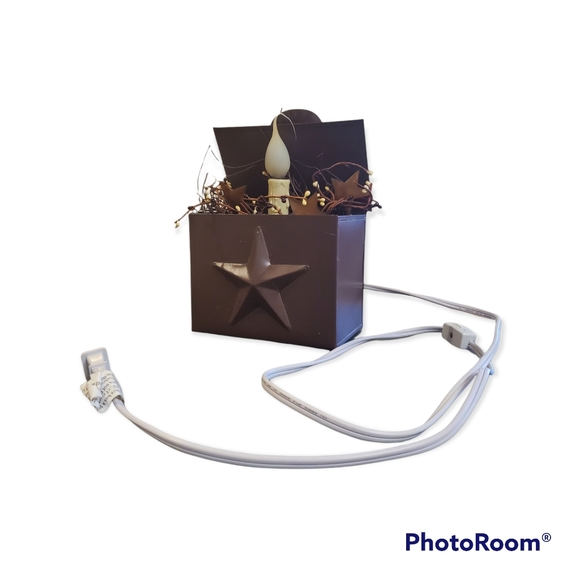 Primitive Farmhouse Decor Metal Electric Star Candle with hanging hook - Picture 10 of 15